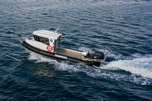 A Flugga Boat undergoing sea trials in Baltasound